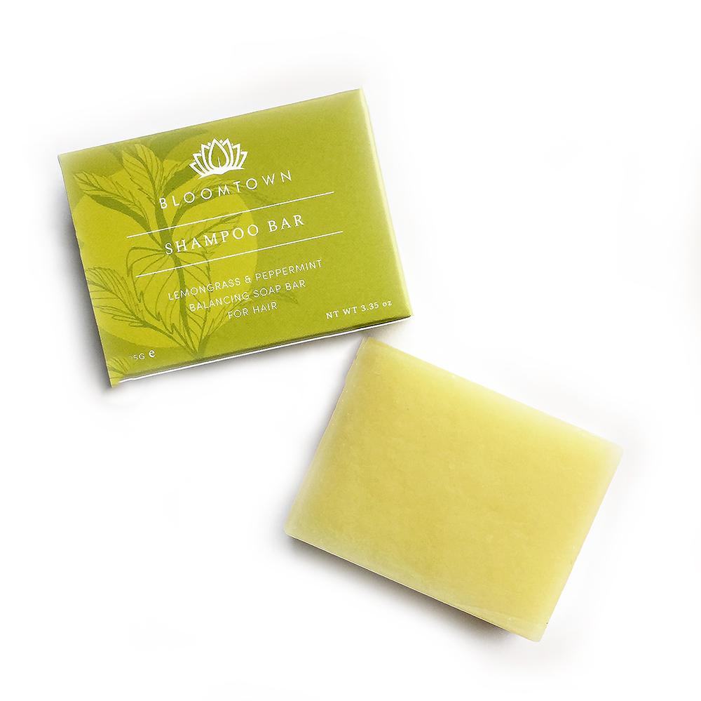 Bloomtown Shampoo Bar - Lemongrass & Peppermint Balancing Hair Bar